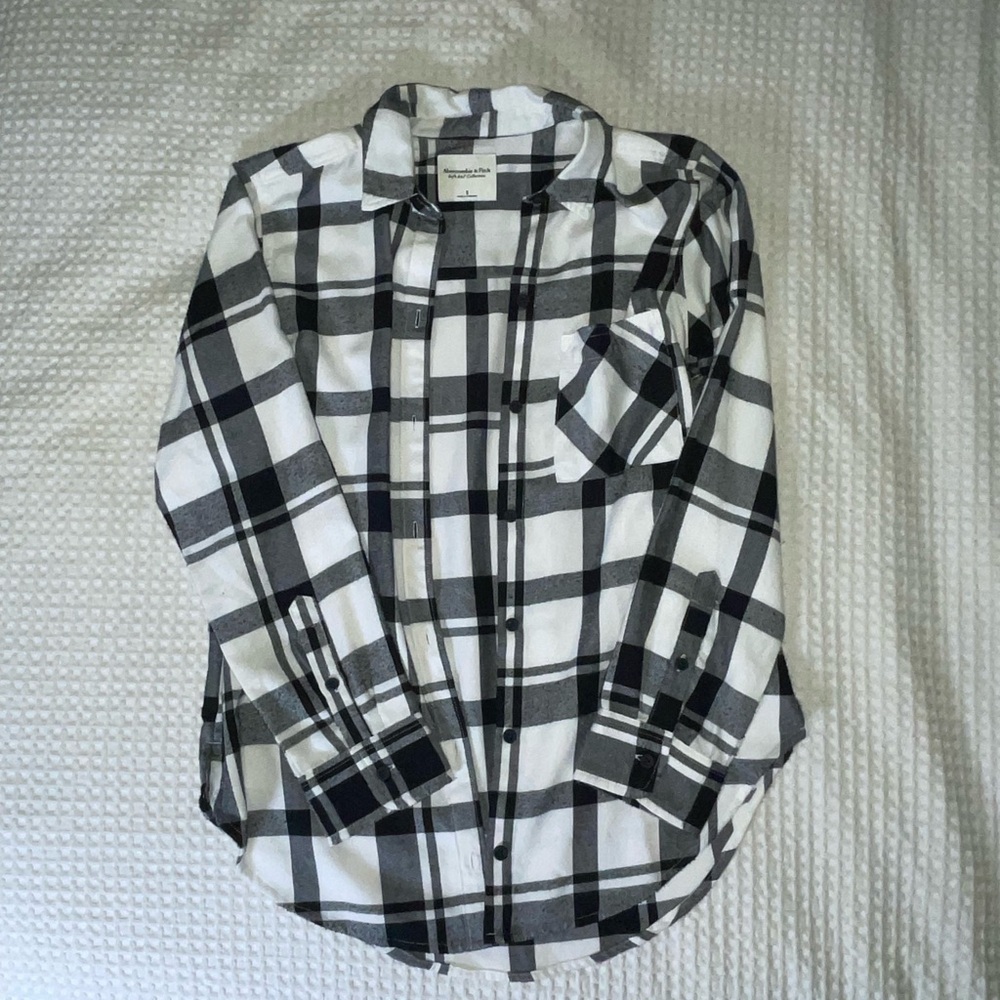 A&F Black and White Flannel Soft Shirt